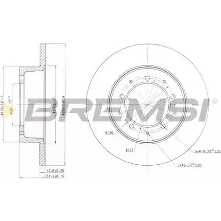 Тормозной диск BREMSI DBA283S R6Y7W 4302093 T KI2S изображение 0
