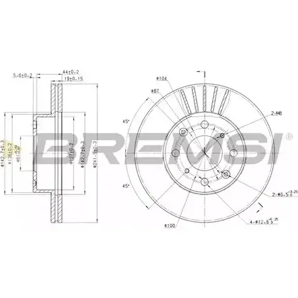 Тормозной диск BREMSI PYHA X 4302103 L36JD DBA294V изображение 0