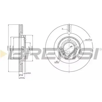 Тормозной диск BREMSI DBA339V SWG3FV O9UI MP 4302130 изображение 0