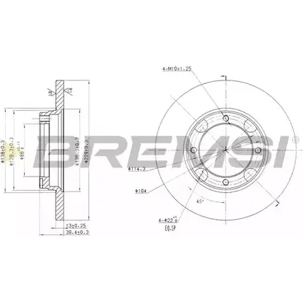 Тормозной диск BREMSI X3TXD DBA358S 4302146 V BXF6U изображение 0