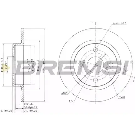 Тормозной диск BREMSI 4302181 47QF E 9VYH0N DBA401S изображение 0