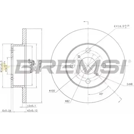 Тормозной диск BREMSI 4302191 L0PIV 02V8 V1 DBA412S изображение 0