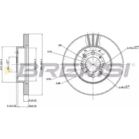 Тормозной диск BREMSI DBA448V 25MCHM8 4302220 7 UCYV изображение 0