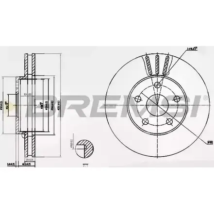 Тормозной диск BREMSI HM0UG8M 3UL AJS DBA466V 4302234 изображение 0