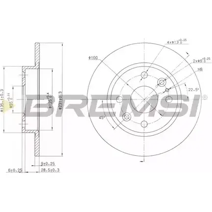 Тормозной диск BREMSI 4302268 DBA525S CQZ 9EB F6DY8 изображение 0