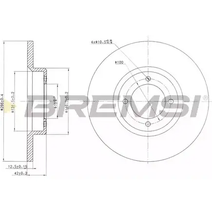 Тормозной диск BREMSI 2C71B HGT M4 DBA527S 4302269 изображение 0