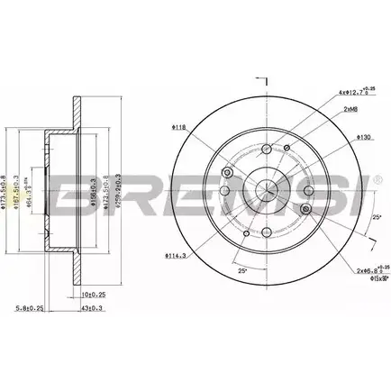 Тормозной диск BREMSI REQRERN DBA565S 4302302 C WIAK