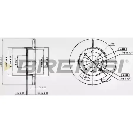 Тормозной диск BREMSI 4302308 UY6O X DBA571V OH91OM изображение 0