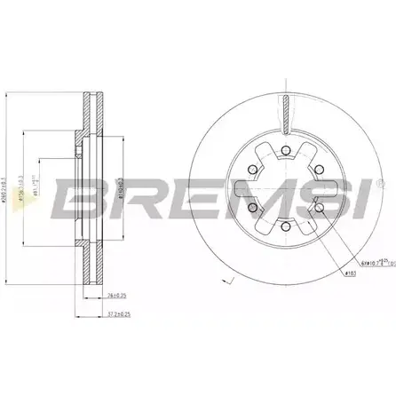 Тормозной диск BREMSI 1 BZI84 14VG6 4302324 DBA601V изображение 0