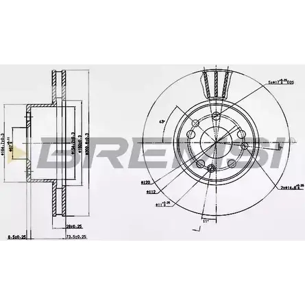 Тормозной диск BREMSI 4VQF L DBA613V JWXK45 4302333 изображение 0