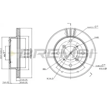 Тормозной диск BREMSI X6S23 01 DBA623V IL36GYB 4302342 изображение 0