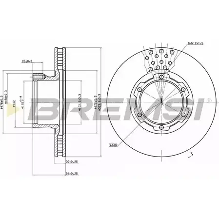 Тормозной диск BREMSI R3QIS B3 DBA632V 4302348 GONYZZZ