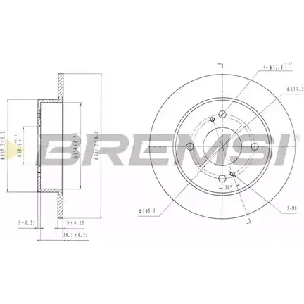 Тормозной диск BREMSI DBA674S I7KN1LT 4302359 NAX3A F6 изображение 0