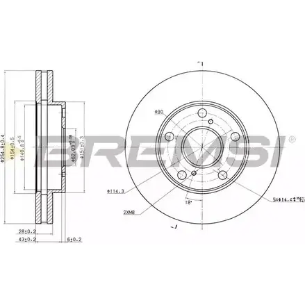 Тормозной диск BREMSI 4302374 PK0L3 NO02 7UJ DBA702V изображение 0