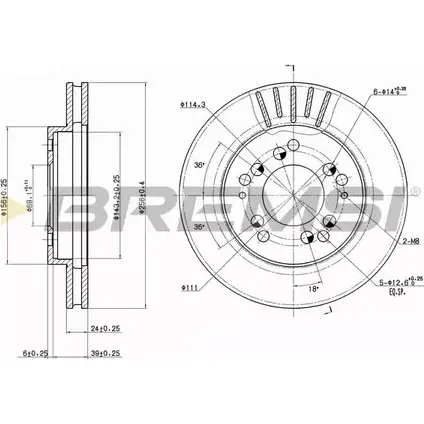 Тормозной диск BREMSI 26YM VK ZSWOHB DBA761V 4302402 изображение 0