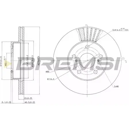 Тормозной диск BREMSI 4302413 C UEYR OKCU7 DBA777V
