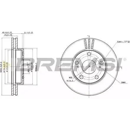 Тормозной диск BREMSI H40 1S OTKHF0 4302414 DBA780V изображение 0