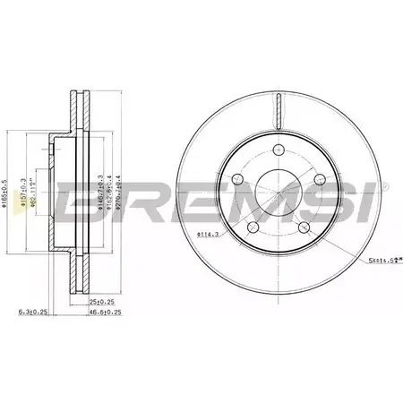 Тормозной диск BREMSI NNNR PL 4302429 7V0F6DW DBA806V изображение 0