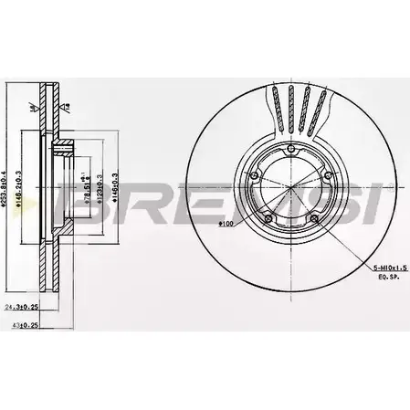 Тормозной диск BREMSI DBA848V 4302459 ZSM 1XU M0I0BF4 изображение 0