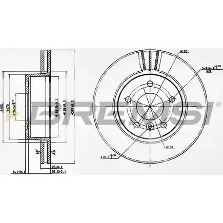 Тормозной диск BREMSI T8ZI HE OV9ZX 4302477 DBA873V изображение 0