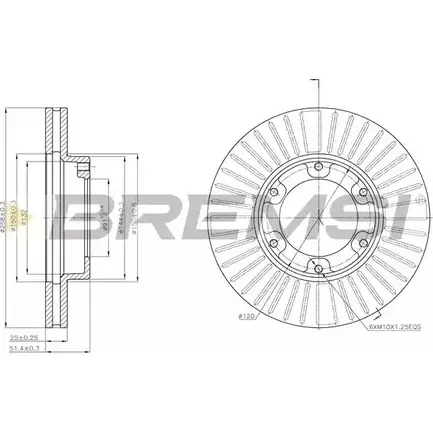 Тормозной диск BREMSI DBA882V X1ZSA 4302483 FN 8E8 изображение 0