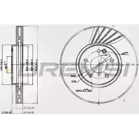 Тормозной диск BREMSI 4302503 3IKGKV DBA964V 34PHW 9 изображение 0