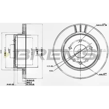 Тормозной диск BREMSI D 1YTC8A DBB004V 4302519 QT1QQI изображение 0