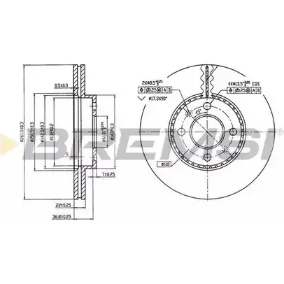 Тормозной диск BREMSI M 6K824R XOO10V DBB006V 4302521