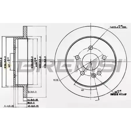 Тормозной диск BREMSI 4302542 ONO2N F7K0 PL DBB037S изображение 0