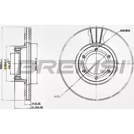 Тормозной диск BREMSI 4302561 DBB067V I29 RK KDQSY5 изображение 0