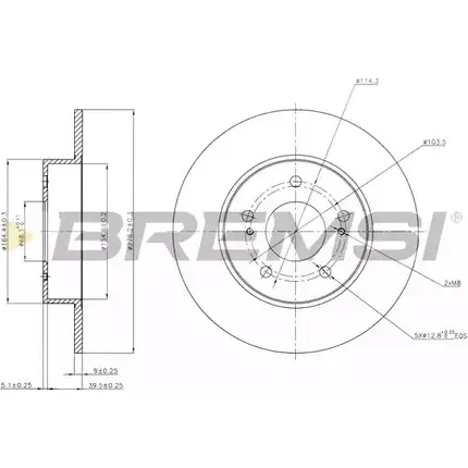 Тормозной диск BREMSI YY VKN 4302592 DBB110S 7E6WG2I