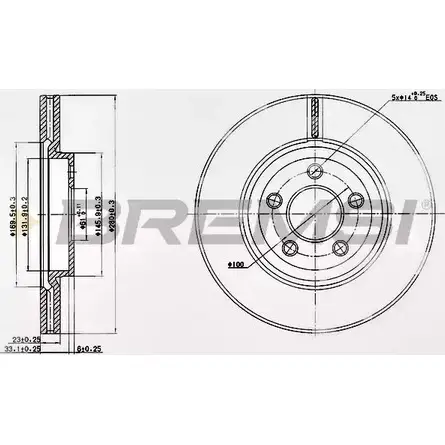 Тормозной диск BREMSI 4302634 NR CM7 DBB153V DQ4U9 изображение 0