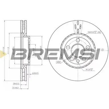 Тормозной диск BREMSI LIRRSZA 4302645 Y D4BLI9 DBB165V изображение 0