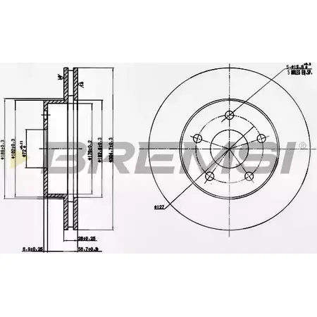 Тормозной диск BREMSI 4302649 HHXNZ7X BHZ 7LS DBB169V изображение 0