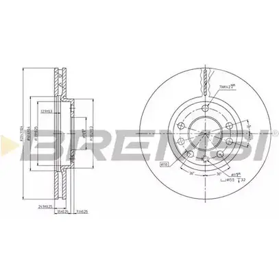 Тормозной диск BREMSI H48 CR DBB191V 4302670 QMQY6TL