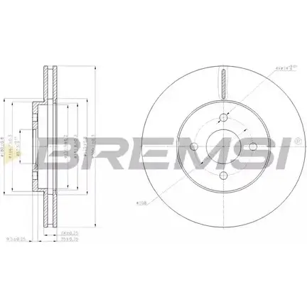 Тормозной диск BREMSI DBB195V 4302672 I RR7UAG 586UUL изображение 0