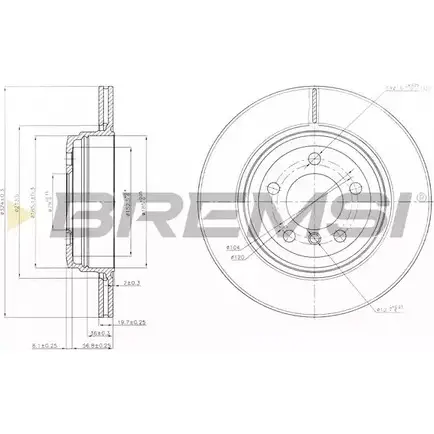 Тормозной диск BREMSI ZMK7F EV DBB244V 4302713 8HU8RFU изображение 0