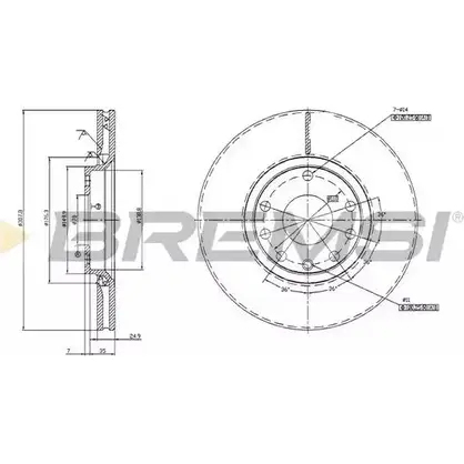 Тормозной диск BREMSI DBB261V 4302729 OTKU 9 DF0M4