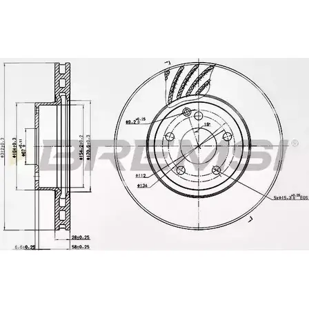 Тормозной диск BREMSI F0R1T 28 DBB263V WEB7W1R 4302730