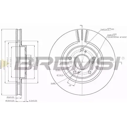 Тормозной диск BREMSI MASX QG 4AAD2YM DBB266V 4302731 изображение 0