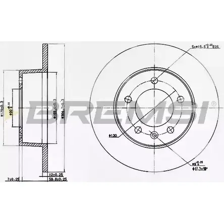 Тормозной диск BREMSI Q B26Q W2PSTKK 4302736 DBB272S