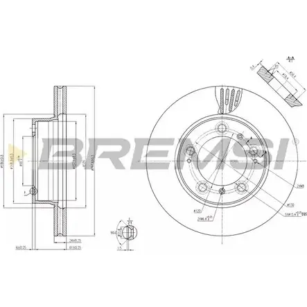 Тормозной диск BREMSI JGSFKYV H5 NBA DBB293V 4302756 изображение 0