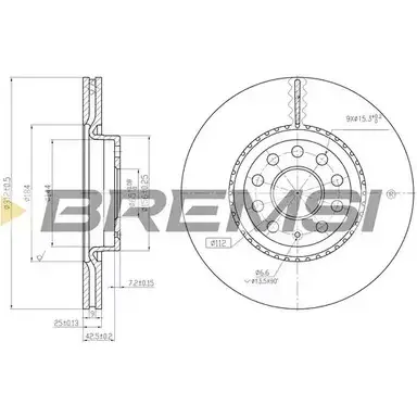 Тормозной диск BREMSI VHUV H 0H2TX DBB305V 4302766