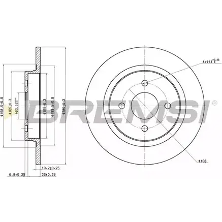 Тормозной диск BREMSI 4302786 JB62O DSAY YF DBB367S