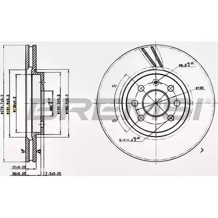 Тормозной диск BREMSI 5LHY43U 29 UZA DBB374V 4302792