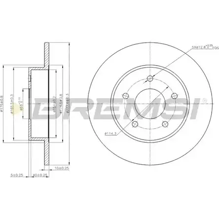 Тормозной диск BREMSI ZE9UP7 2UOZK QW 4302799 DBB383S