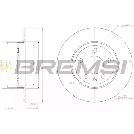 Тормозной диск BREMSI 37BRG DBB423S BHOY 2 4302830