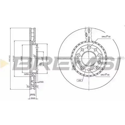 Тормозной диск BREMSI 9I8O B5 GM0SW 4302849 DBB449V