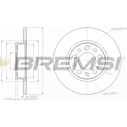 Тормозной диск BREMSI DBB452S G1ARD2 4302852 EAC2Q 3 изображение 0