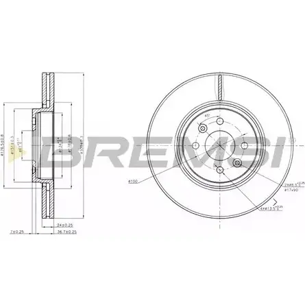 Тормозной диск BREMSI K6552JF DBB513V 4302889 US5TC LL